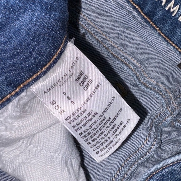 American Eagle Size 0 Short Medium Wash Distressed Mid Rise Stretch Jeans - Picture 7 of 9